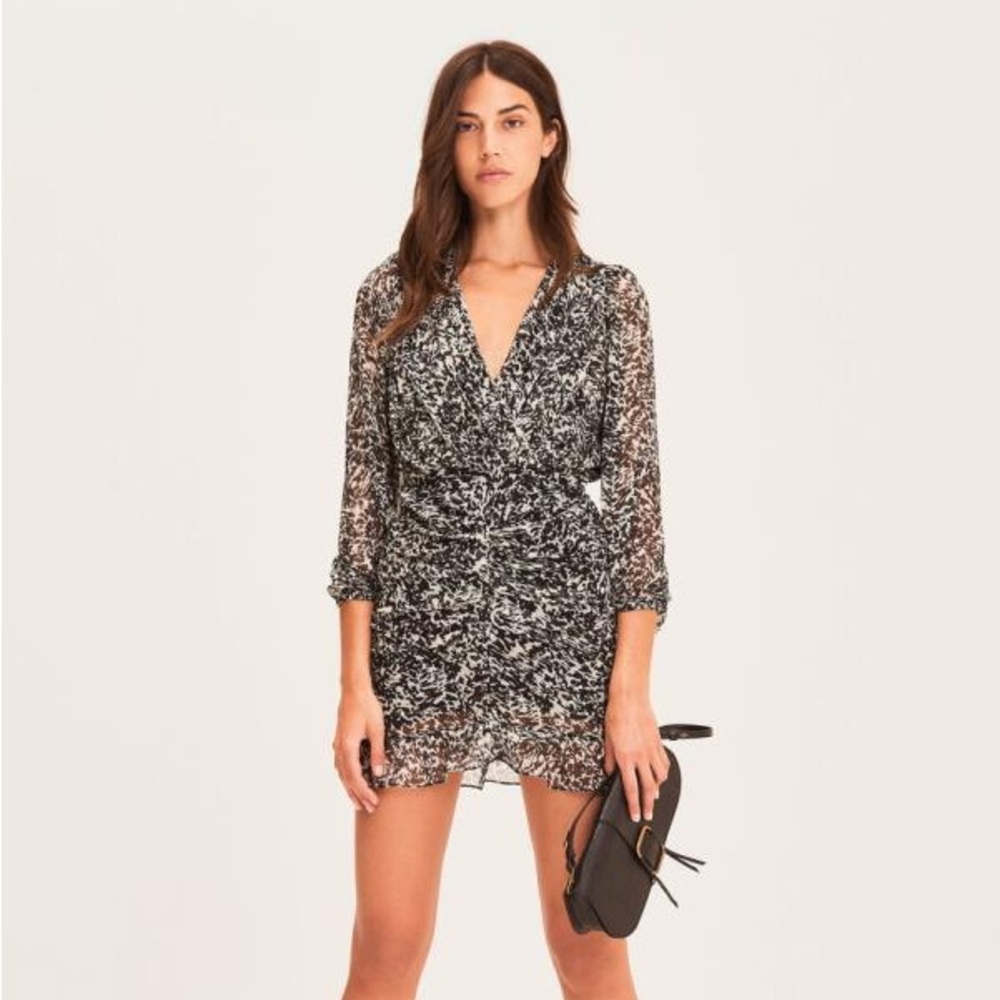 ba&sh Black and White Mini Dress